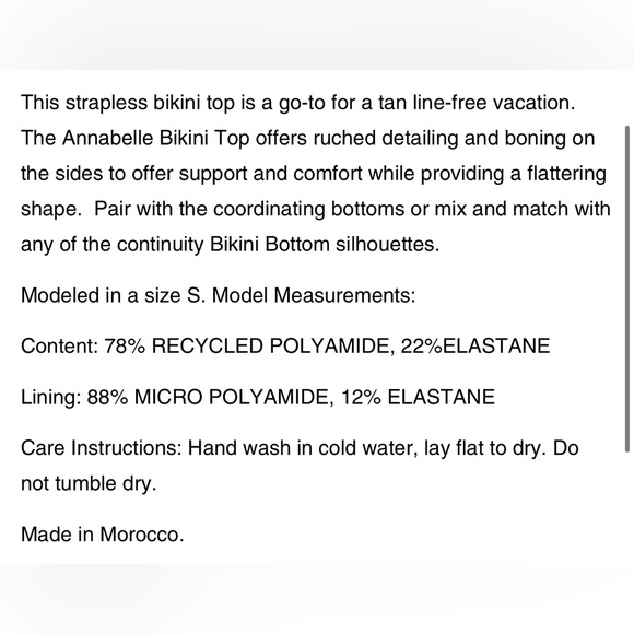 NWT Solid & Striped Annabelle Top in Black Strapless Tube Top Bikini Top - Picture 12 of 13